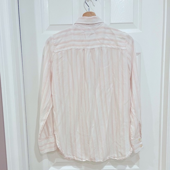 LOFT blush pink and white striped soft blouse - Picture 3 of 6
